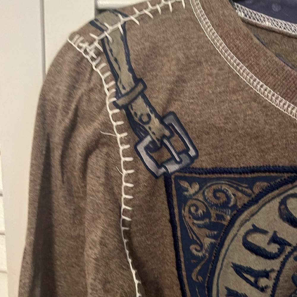 Double d ranchwear long sleeve brown tee - Picture 5 of 9